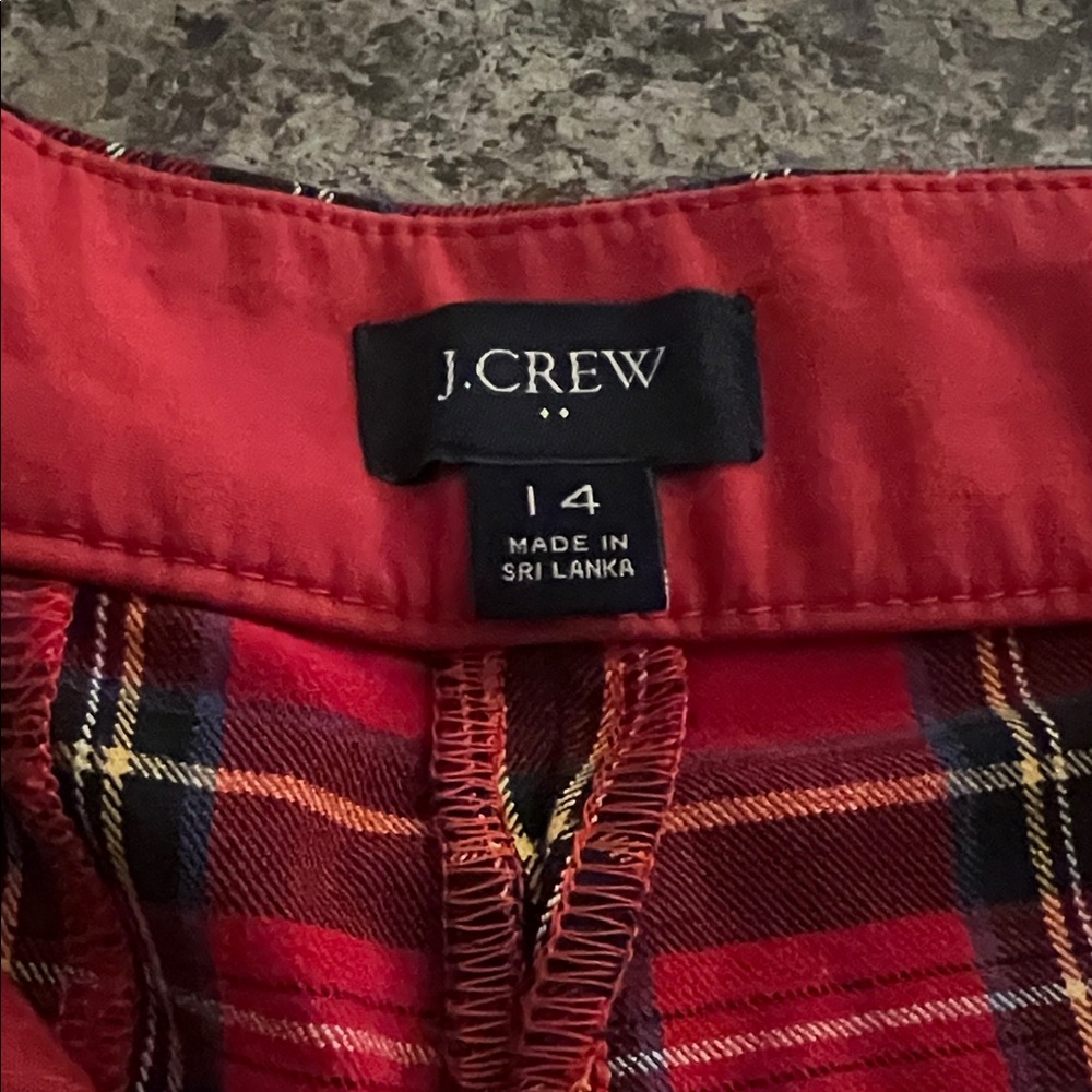 J. Crew Red and Black Plaid Pants - Picture 2 of 3